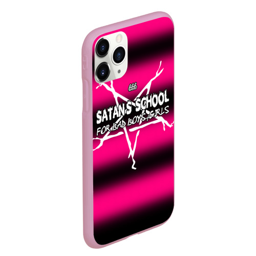 Чехол для iPhone 11 Pro Max матовый Satan school for bad boys and girls Pink, цвет розовый - фото 3