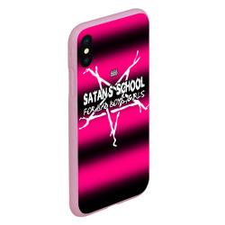 Чехол для iPhone XS Max матовый Satan school for bad boys and girls Pink - фото 2