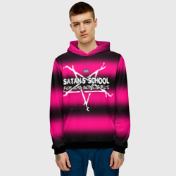 Мужская толстовка 3D Satan school for bad boys and girls Pink - фото 2