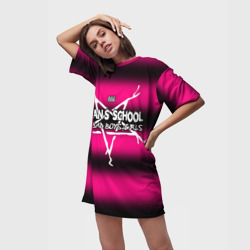 Платье-футболка 3D Satan school for bad boys and girls pink - фото 2