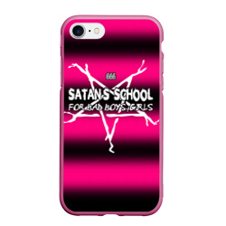 Чехол для iPhone 7/8 матовый Satan school for bad boys and girls Pink