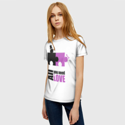 Женская футболка 3D Пазлы Любви - фото 2