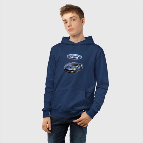 Детская толстовка хлопок Ford - legendary racing team - motorsport, цвет темно-синий - фото 6