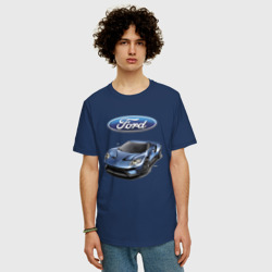 Мужская футболка хлопок Oversize Ford - legendary racing team - motorsport - фото 2