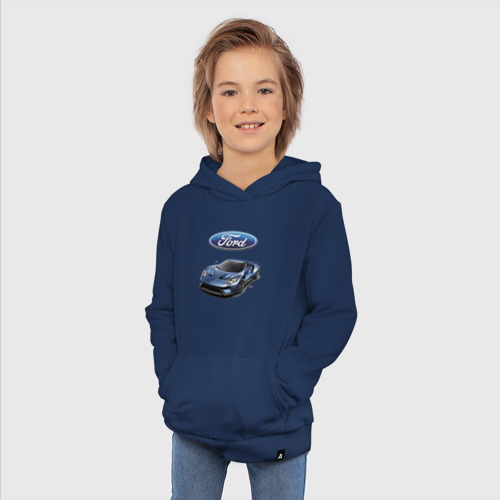 Детская толстовка хлопок Ford - legendary racing team - motorsport, цвет темно-синий - фото 5