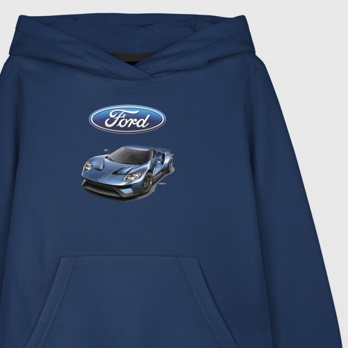 Детская толстовка хлопок Ford - legendary racing team - motorsport, цвет темно-синий - фото 3