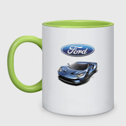 Кружка двухцветная Ford - legendary racing team - motorsport