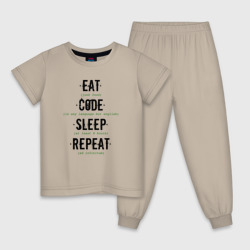 Детская пижама хлопок EAT. code. sleep. repeat