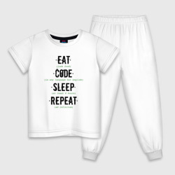 Детская пижама хлопок EAT. code. sleep. repeat