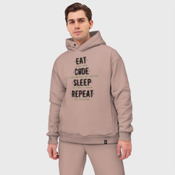 Мужской костюм oversize хлопок EAT. code. sleep. repeat - фото 2