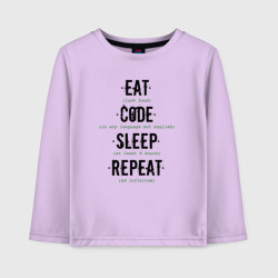 Детский лонгслив хлопок EAT. code. sleep. repeat