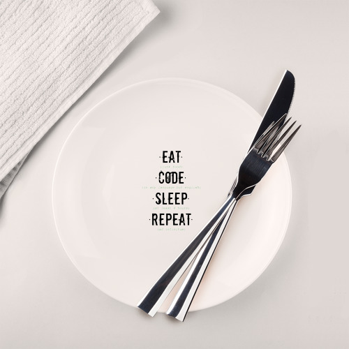 Тарелка EAT. code. sleep. repeat - фото 2