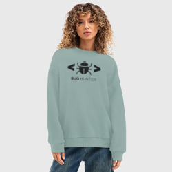 Женский свитшот oversize без начеса хлопок Bug hunter - фото 2