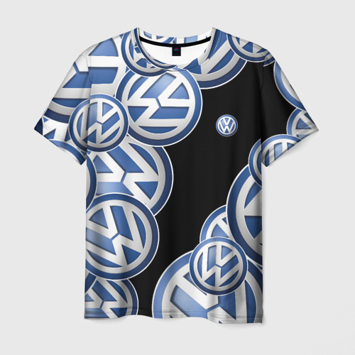 Мужская футболка 3D Volkswagen logo Pattern, цвет 3D печать