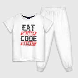 Детская пижама хлопок EAT. sleep. code. repeat