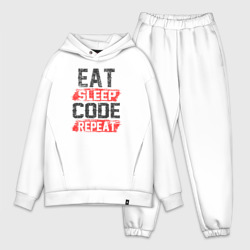 Мужской костюм oversize хлопок EAT. sleep. code. repeat