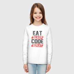 Детский лонгслив хлопок EAT. sleep. code. repeat - фото 2