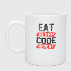 Кружка керамическая EAT. sleep. code. repeat