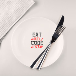 Тарелка EAT. sleep. code. repeat