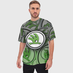 Мужская футболка oversize 3D Skoda carbone pattern - фото 2