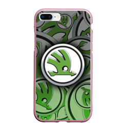 Чехол для iPhone 7Plus/8 Plus матовый Skoda carbone pattern