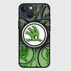 Чехол для iPhone 13 mini Skoda carbone pattern