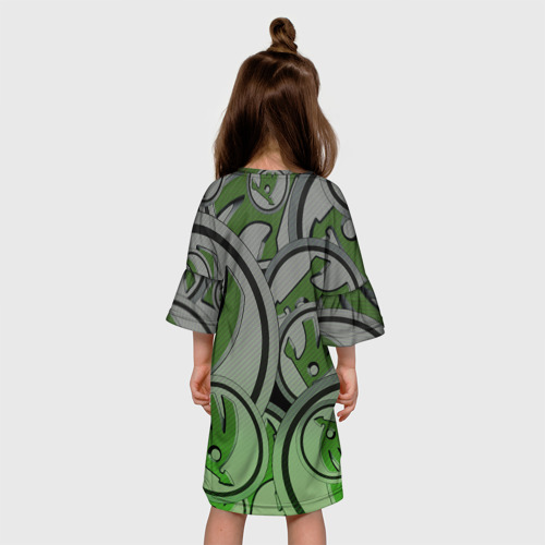 Детское платье 3D с принтом Skoda | Carbone | Pattern, вид сзади #2