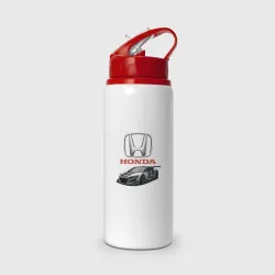 Бутылка для воды с трубочкой Honda Racing team