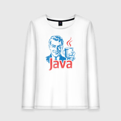 Женский лонгслив хлопок Java программист с кофе