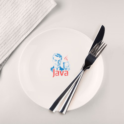 Тарелка Java программист с кофе