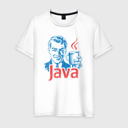 Мужская футболка хлопок Java программист с кофе