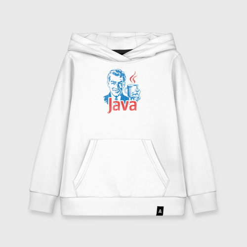 Детская толстовка хлопок Java программист с кофе, цвет белый