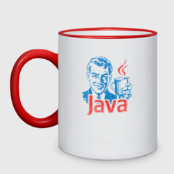 Кружка двухцветная Java программист с кофе