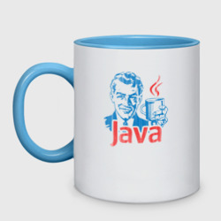 Кружка двухцветная Java программист с кофе