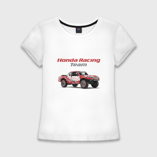 Женская футболка хлопок Slim Honda racing team - motorsport