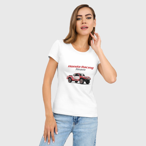 Женская футболка хлопок Slim Honda racing team - motorsport - фото 3