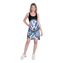 Платье-майка 3D Volkswagen | Большое лого | паттерн - фото 2