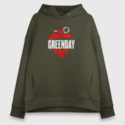 Женское худи Oversize хлопок Green day рок группа