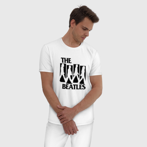Мужская пижама хлопок с принтом The Beatles БИТЛЗ, фото на моделе #1