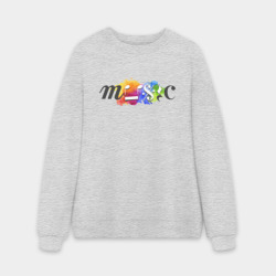 Мужской свитшот oversize без начеса хлопок Music цветная