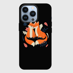 Чехол для iPhone 13 Pro Лисы Animal love