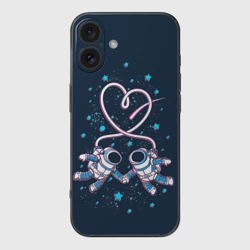 Чехол для iPhone 16 силиконовый с защитой камеры Космическая любовь Cosmic love