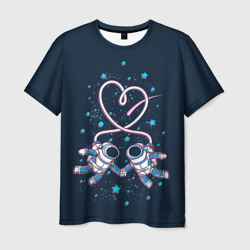Мужская футболка 3D Космическая любовь Cosmic love