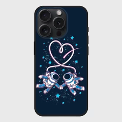 Чехол силиконовый для Apple iPhone 15 Pro матовый Космическая любовь Cosmic love
