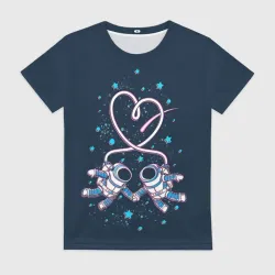 Женская футболка 3D Космическая любовь Cosmic love