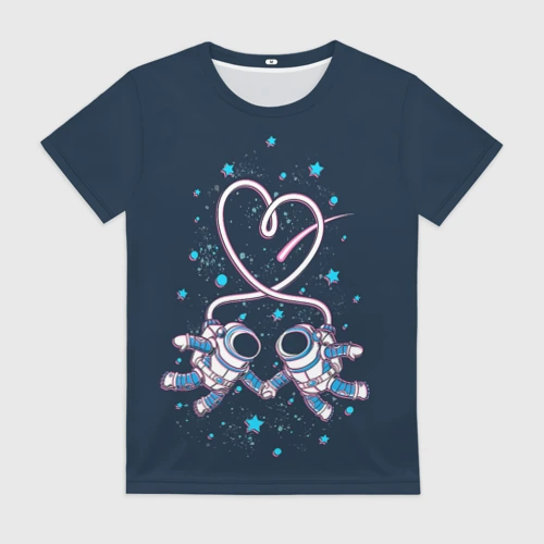 Женская футболка 3D Космическая любовь Cosmic love