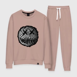 Женский костюм хлопок Жуткая рожица - хоррорный смайл