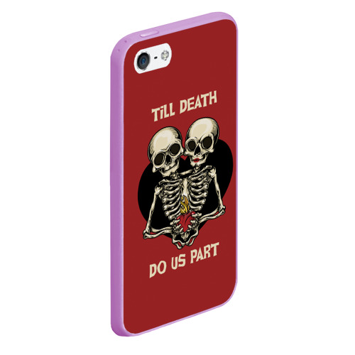 Чехол для iPhone 5/5S матовый Любовь до Гроба love Till death, цвет сиреневый - фото 3