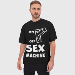 Мужская футболка oversize 3D Sex machine с выключателем - фото 2