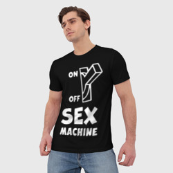 Мужская футболка 3D Sex machine с выключателем - фото 2